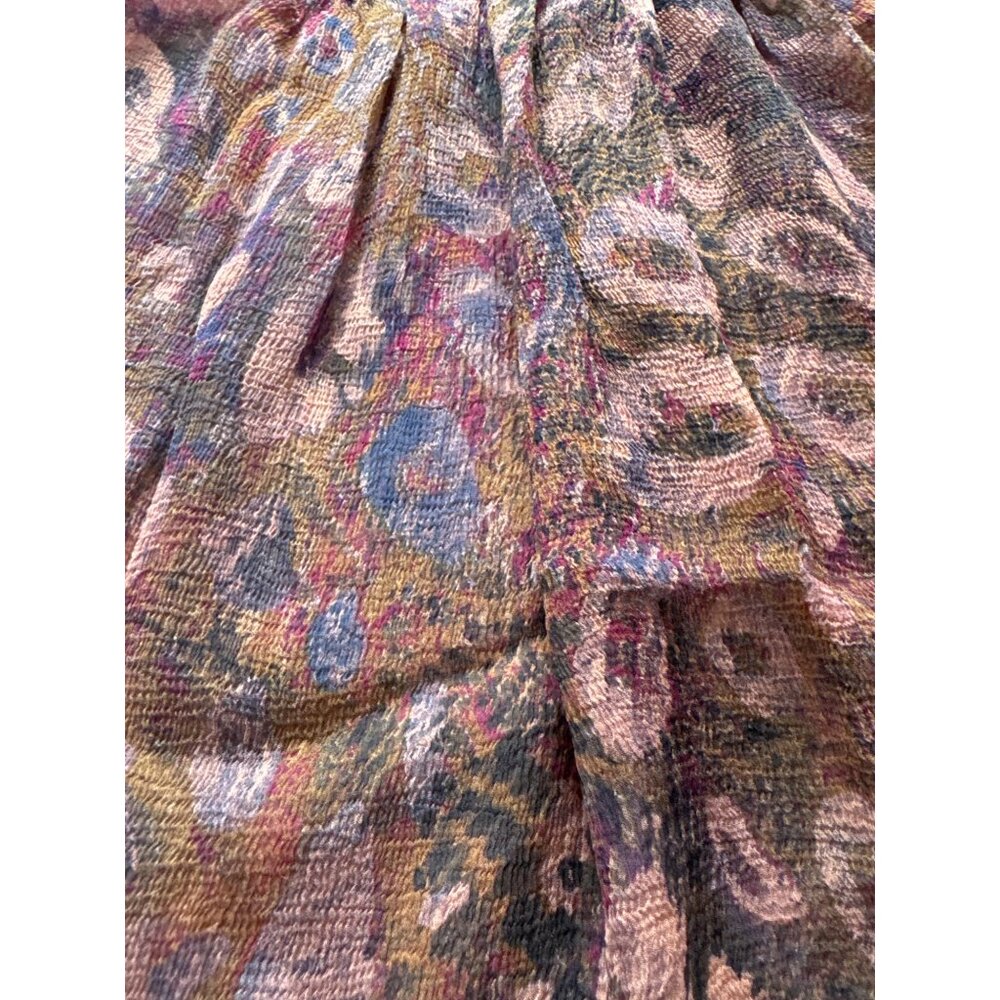 Sheer Boho-Style Leopard Print Blouse With 3/4 Sl… - image 3